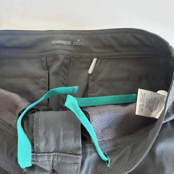 Toad & Co. Metrolite Hiking Shorts Size 8 Gray Drawstring Outdoor Toad&Co - Picture 6 of 9